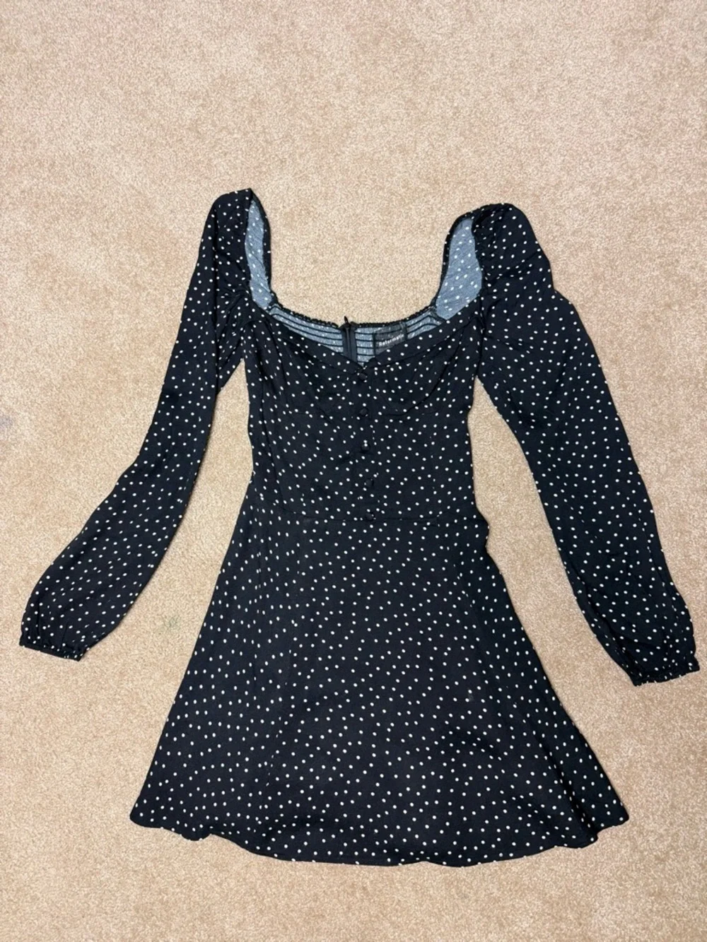 Reformation Black Polka‎ Dot Sweetheart Mini Dress Size 6 Preowned